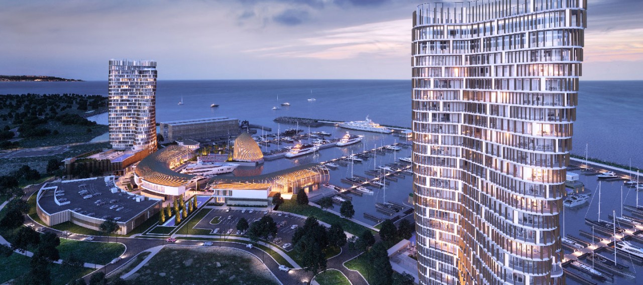 Modern Cyprus business district - Ayia Napa Marina development